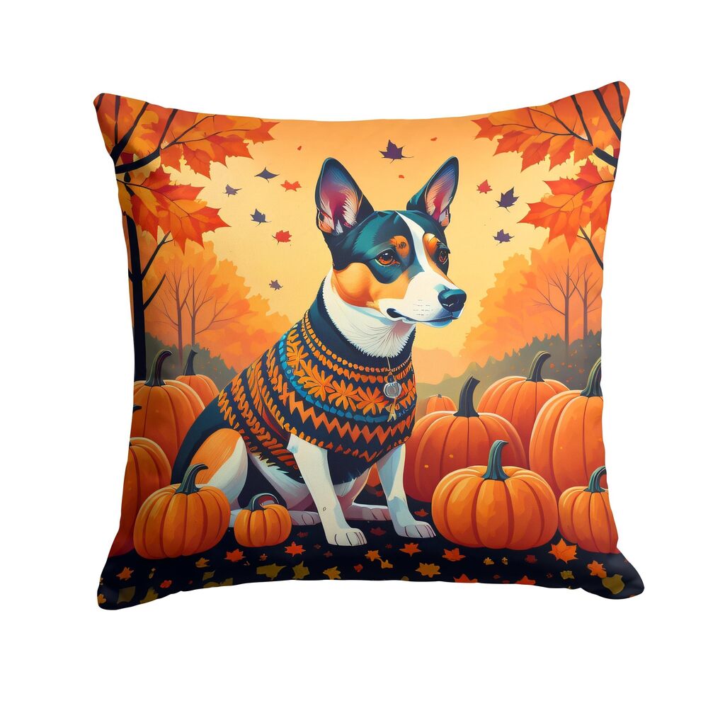 6728 DAC1012PW1818 Basenji Fall Fabric Decorative Pillow Machine Washable